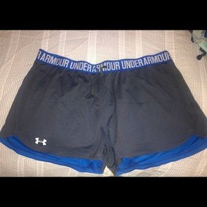Grey and Blue Under Amor Athletic Shorts